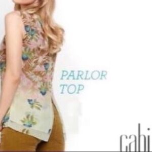 CAbi #5216 Tropical Print Parlor Top Size Medium